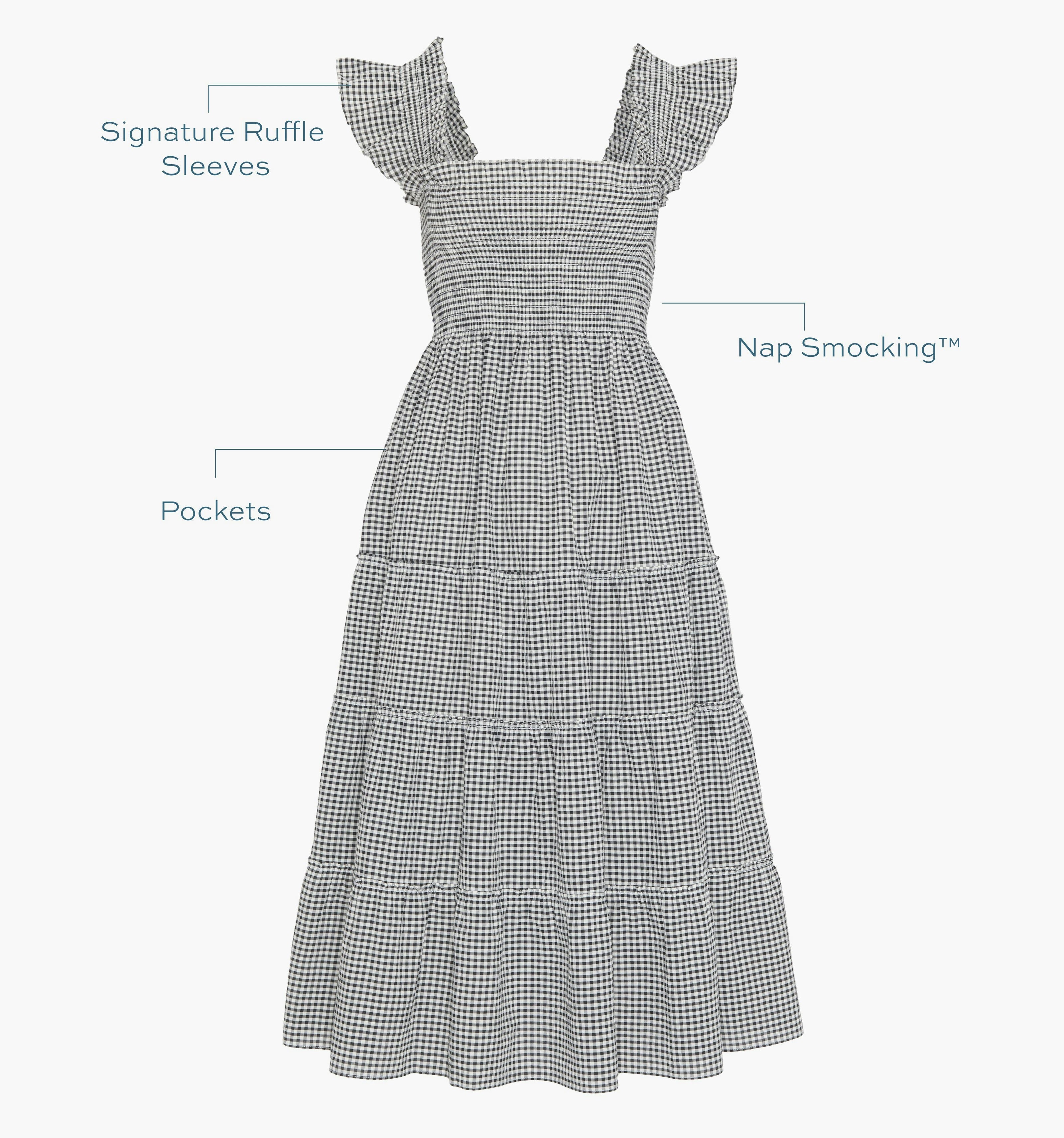 The Ellie Nap Dress - Black/Sand Gingham