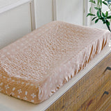 Ezra Copper Dash Cotton Quilted Change Pad Cover