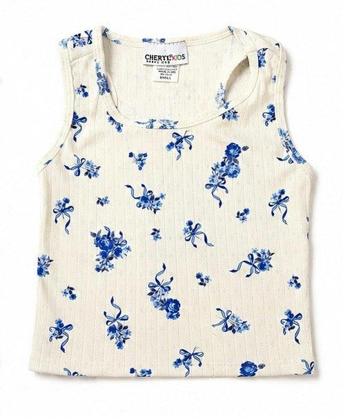 Girls Printed Pointelle Tanks