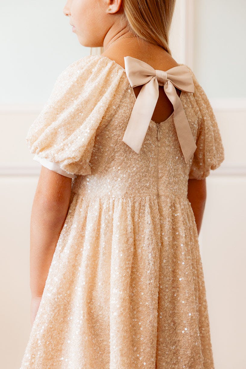 Mini Marisol Dress in Cream Sequin