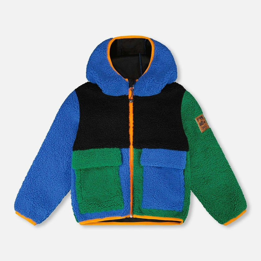 Sherpa Jacket Blue Colorblock