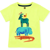 Stacked Animals Graphic Tee, Green