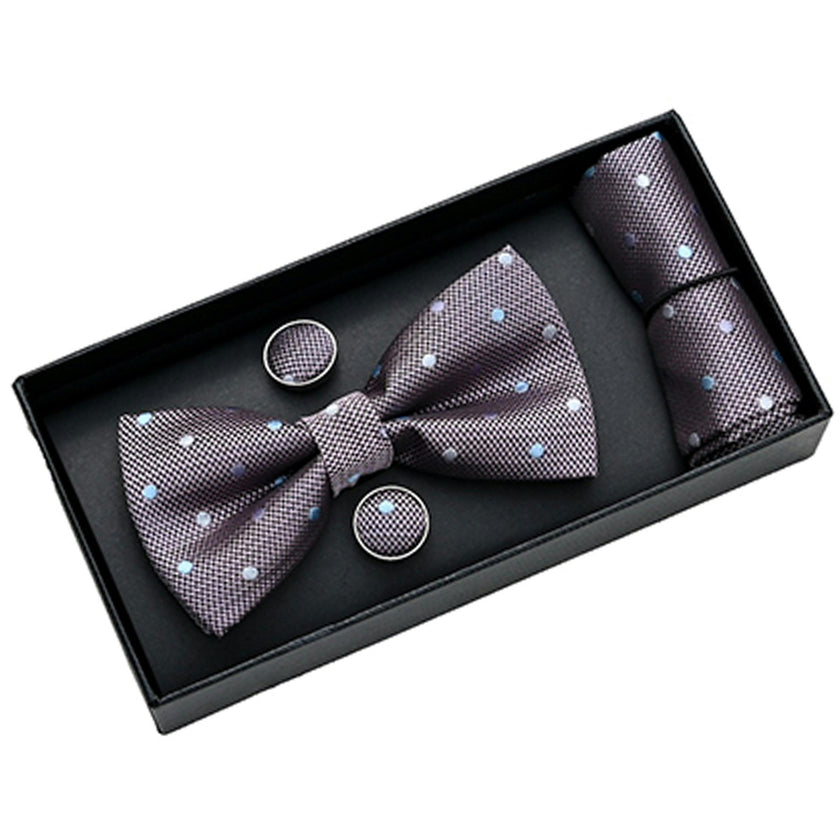 Purple Dotted Bowtie Set