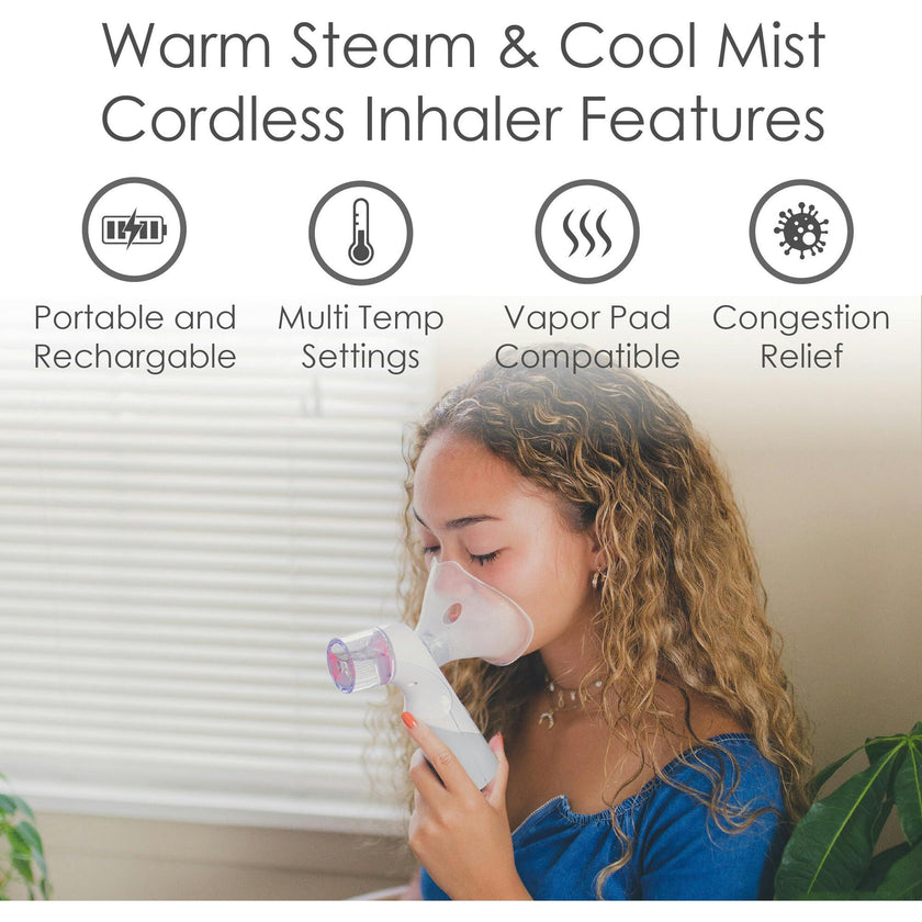 Cordless Steam Inhaler – Warm Steam & Cool Mist Functions