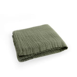 Cotton Muslin Quilted Throw - Fern