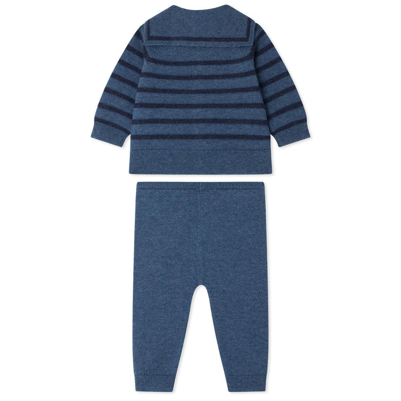 BONPOINT Laslo Knit Outfit - Denim Blue