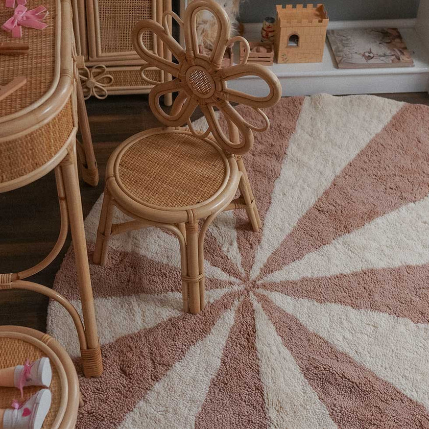 Beach Ball Washable Round Wool Rug