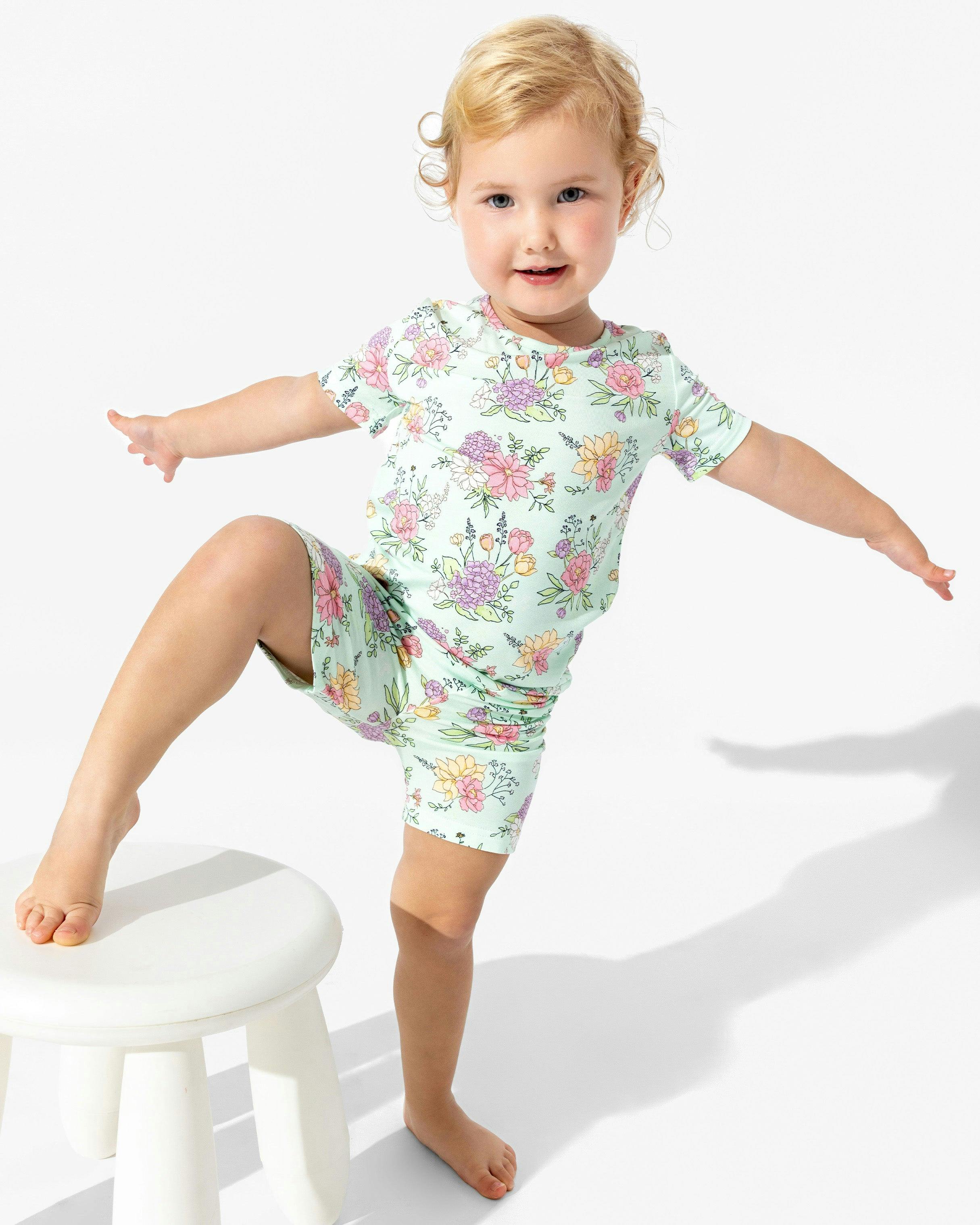 Petals & Posies Bamboo Kids Pajama Short Set