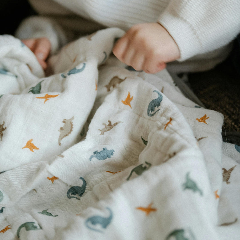 Original Organic Cotton Muslin Quilt - Little Dino