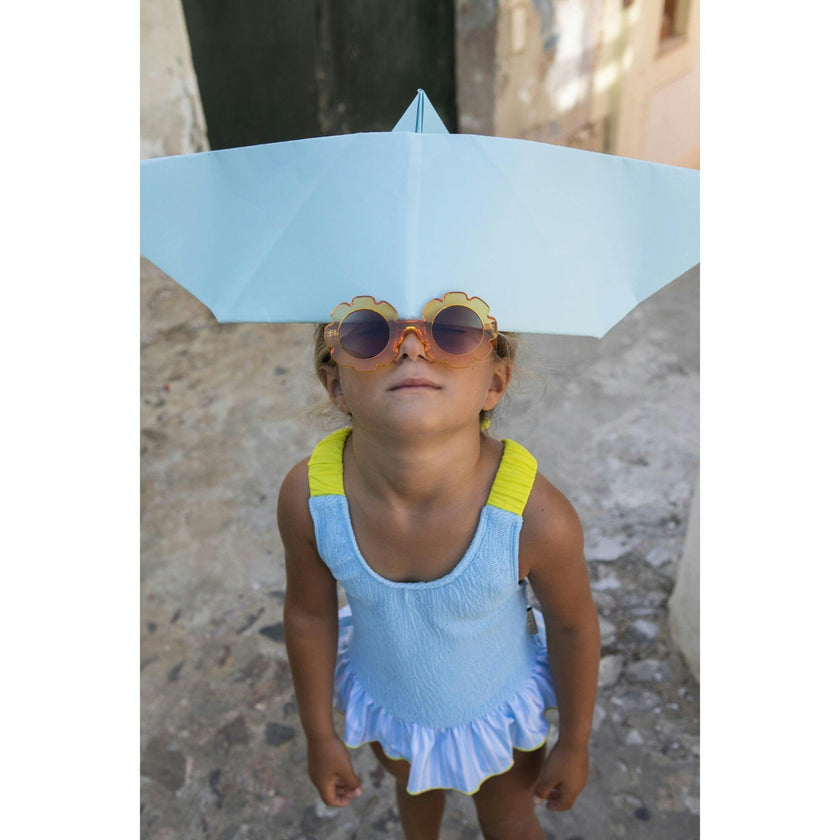 Sunny blue ruffle swimsuit