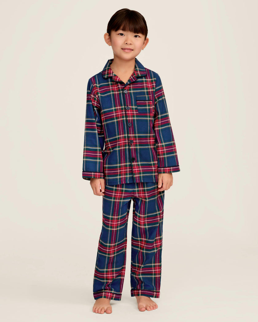 Kid's Brushed Twill Pajama Set in Windsor Tartan