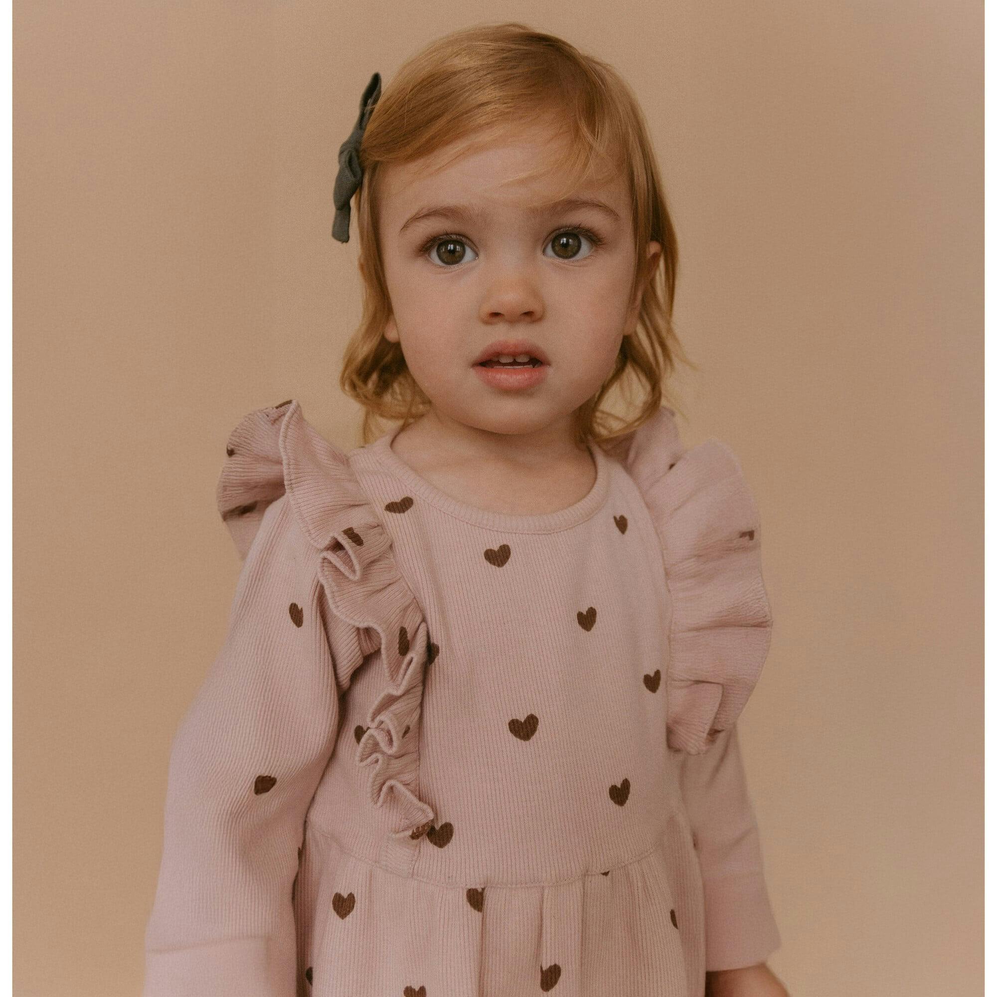 Organic Long Sleeve Ruffle Dress