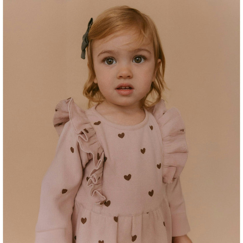 Organic Long Sleeve Ruffle Dress