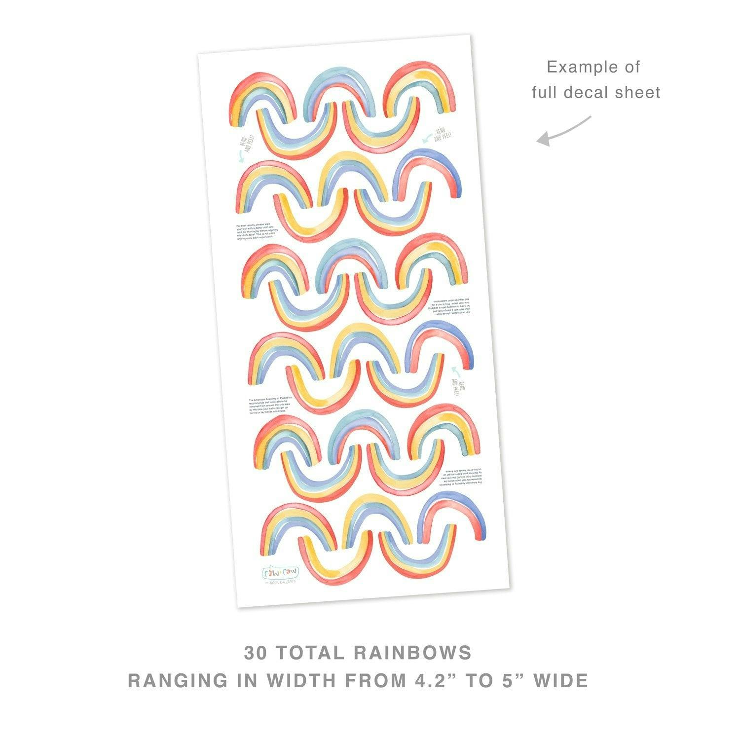 Watercolor Rainbows • Minis • Peel-and-Stick Wall Decals