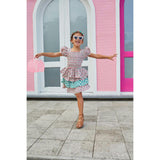 Marigold Print 3-Tiered Mini Skort