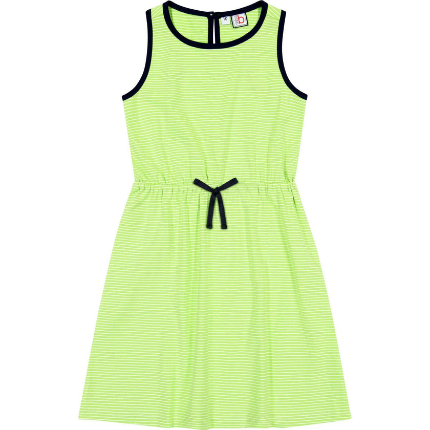 Sara Drawstring Waist Racerback Dress, Stripes