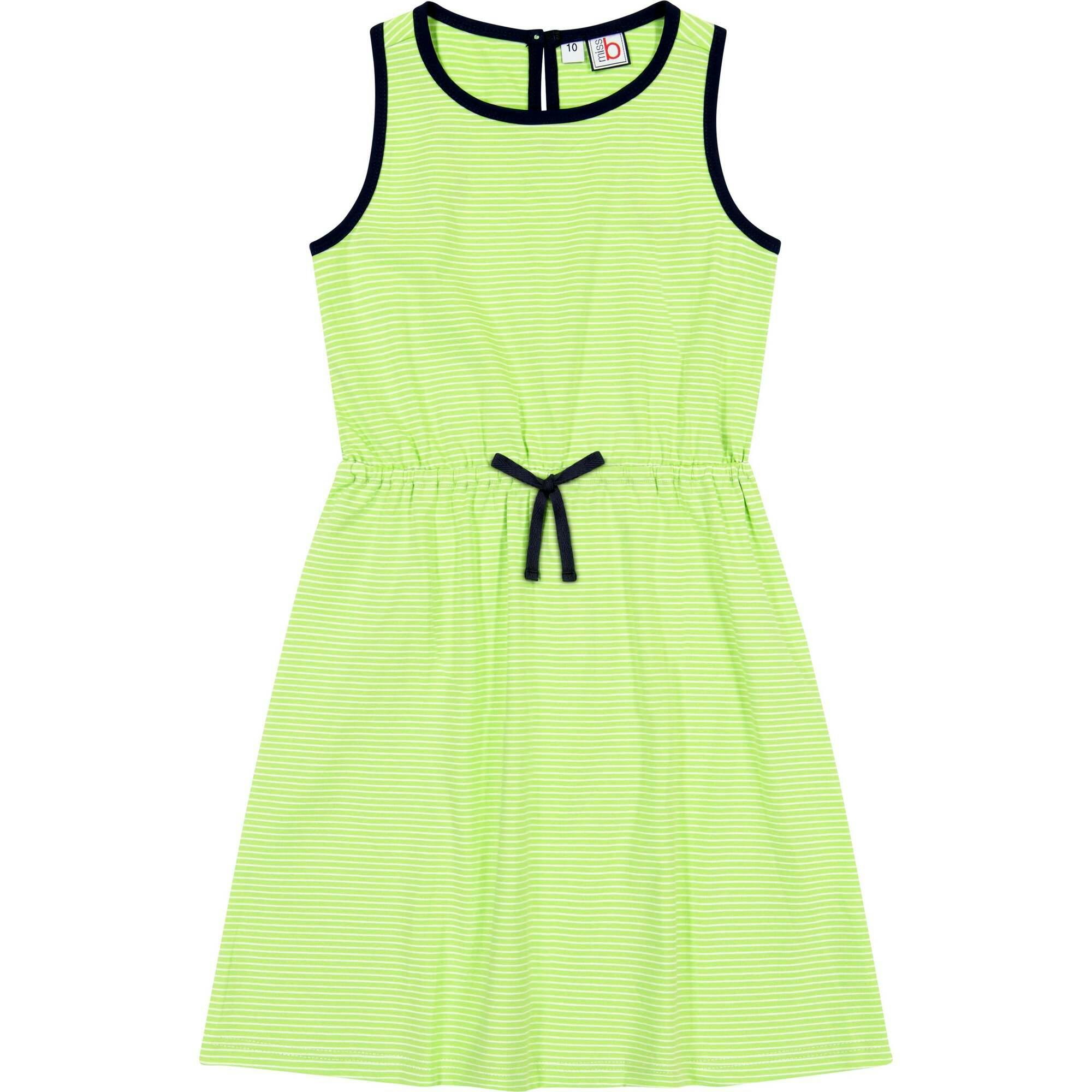 Sara Drawstring Waist Racerback Dress, Stripes