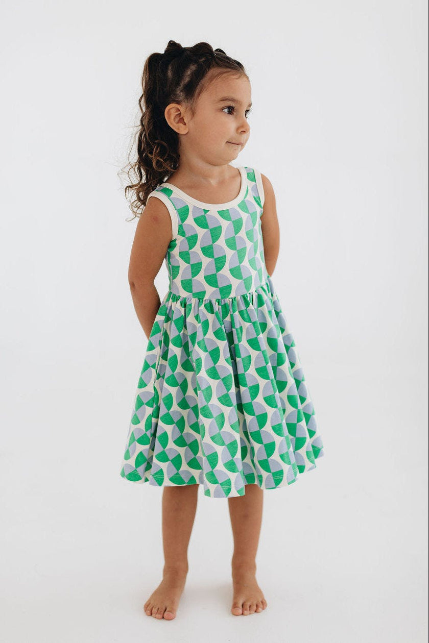 Sleeveless Twirl Dress in Retro Twirl