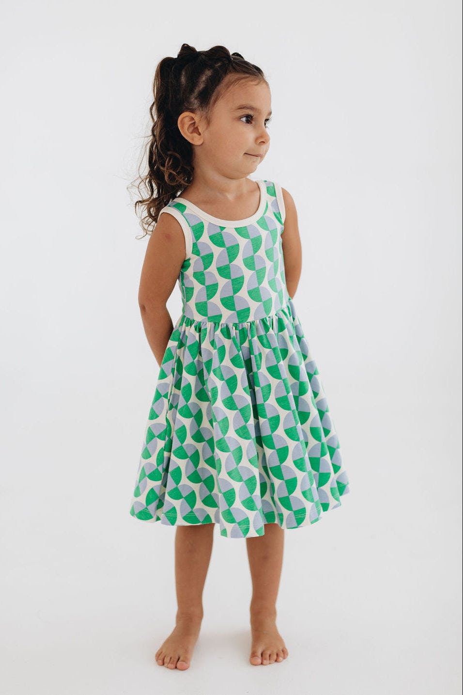 Sleeveless Twirl Dress in Retro Twirl
