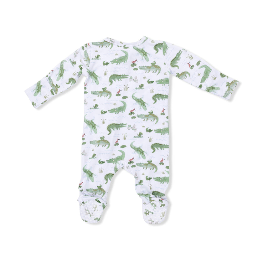 Crayon Alligators - 2 Way Zipper Footie