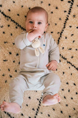 Pima Embroidered Footless Sleeper in Blue Boat