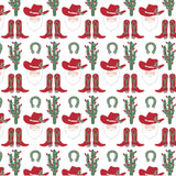 Olive Set Girls' Legging Set Cowboy Christmas