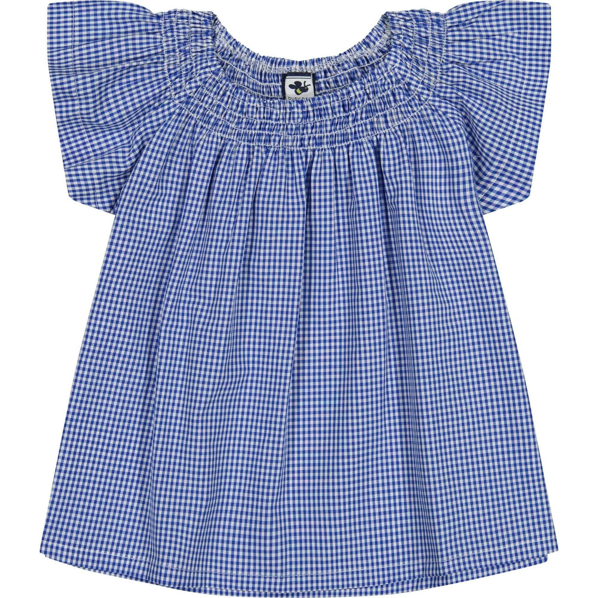 Molly Smocked Flutter Sleeve Top, Blue