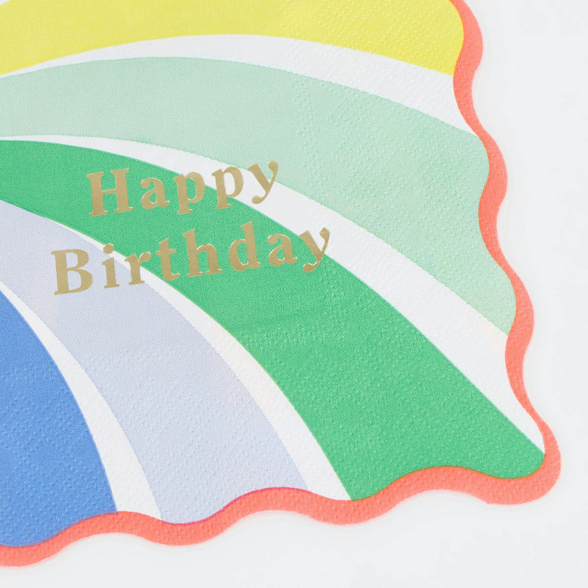 Rainbow Swirl Happy Birthday Large Napkins