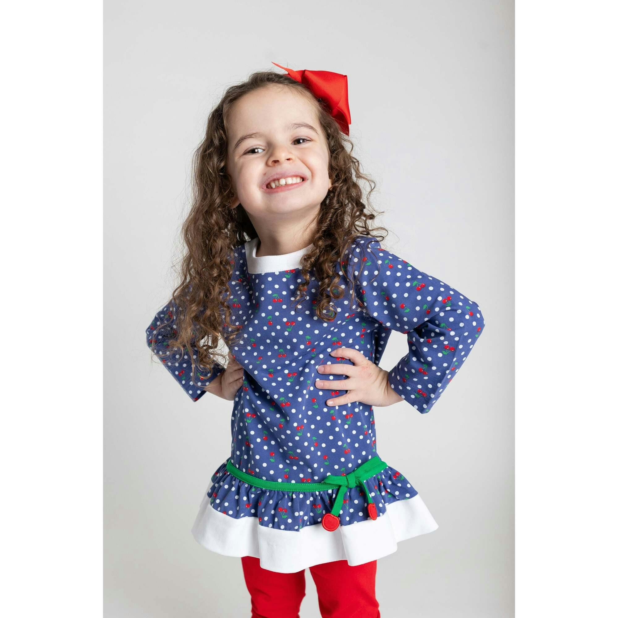 Polka Dot Cherry Knit Tunic Set
