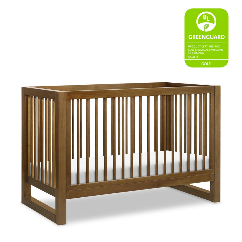 Nantucket 3-in-1 Convertible Crib w/Toddler Bed Conversion Kit in Natural Walnut