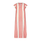 Noa Womens Maxi Kaftan Red Dobby Stripe, Red Dobby Stripe