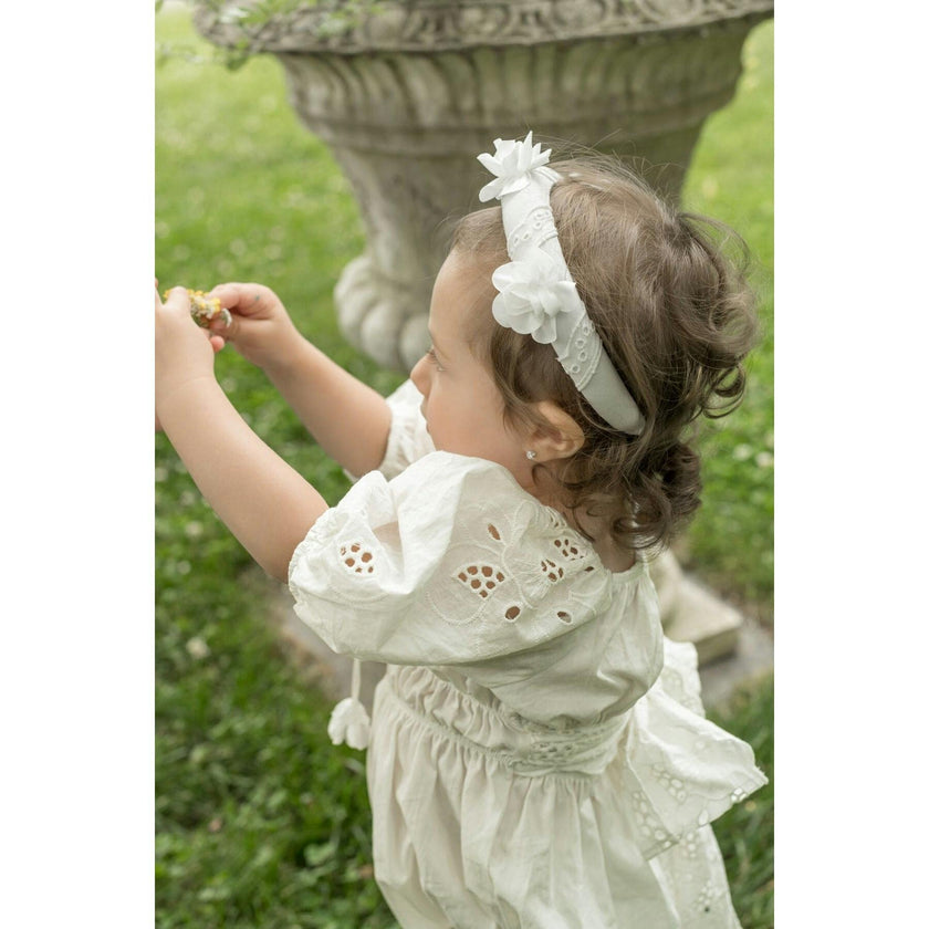 Blanca White Flower Headband