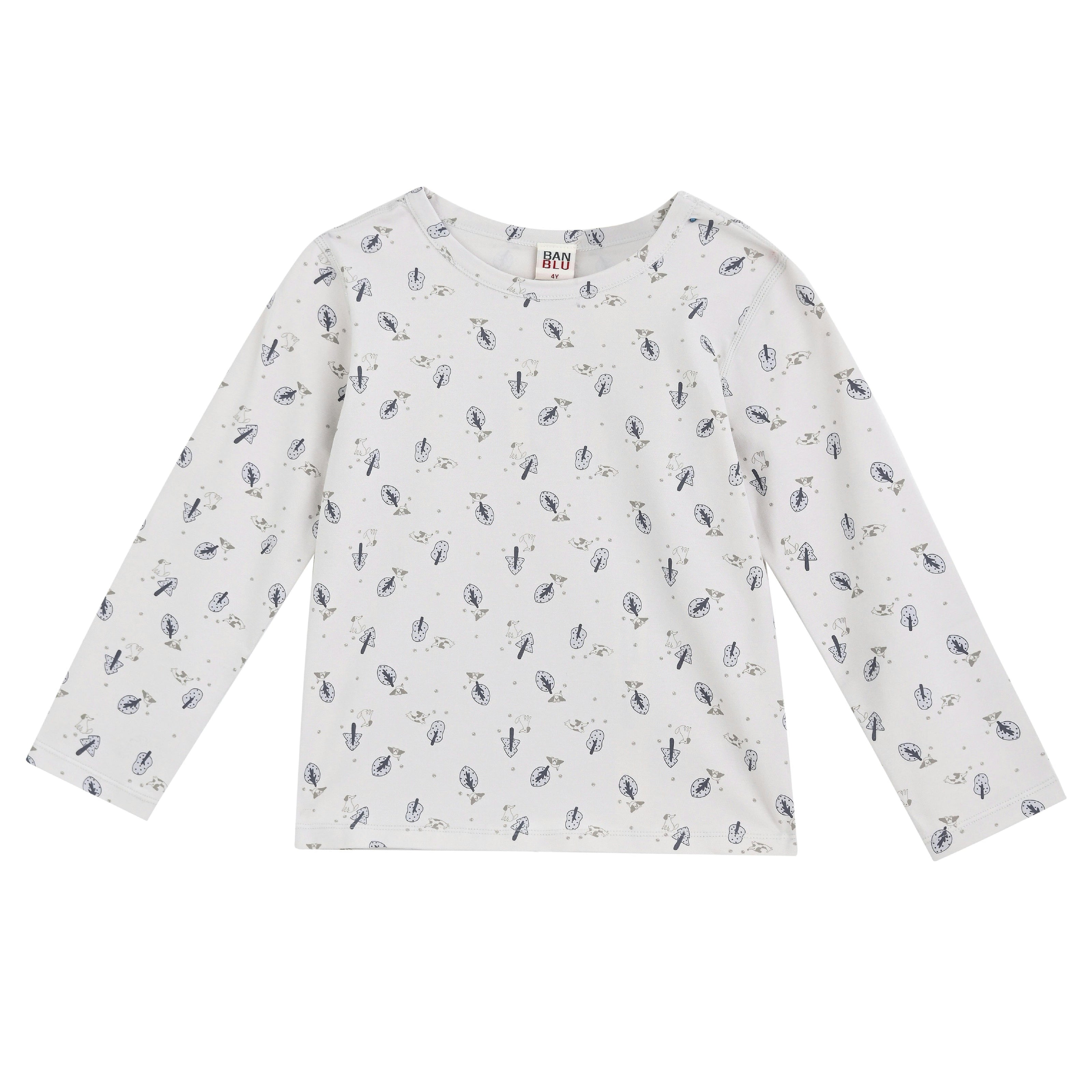 White Feather Cotton Pajama Set