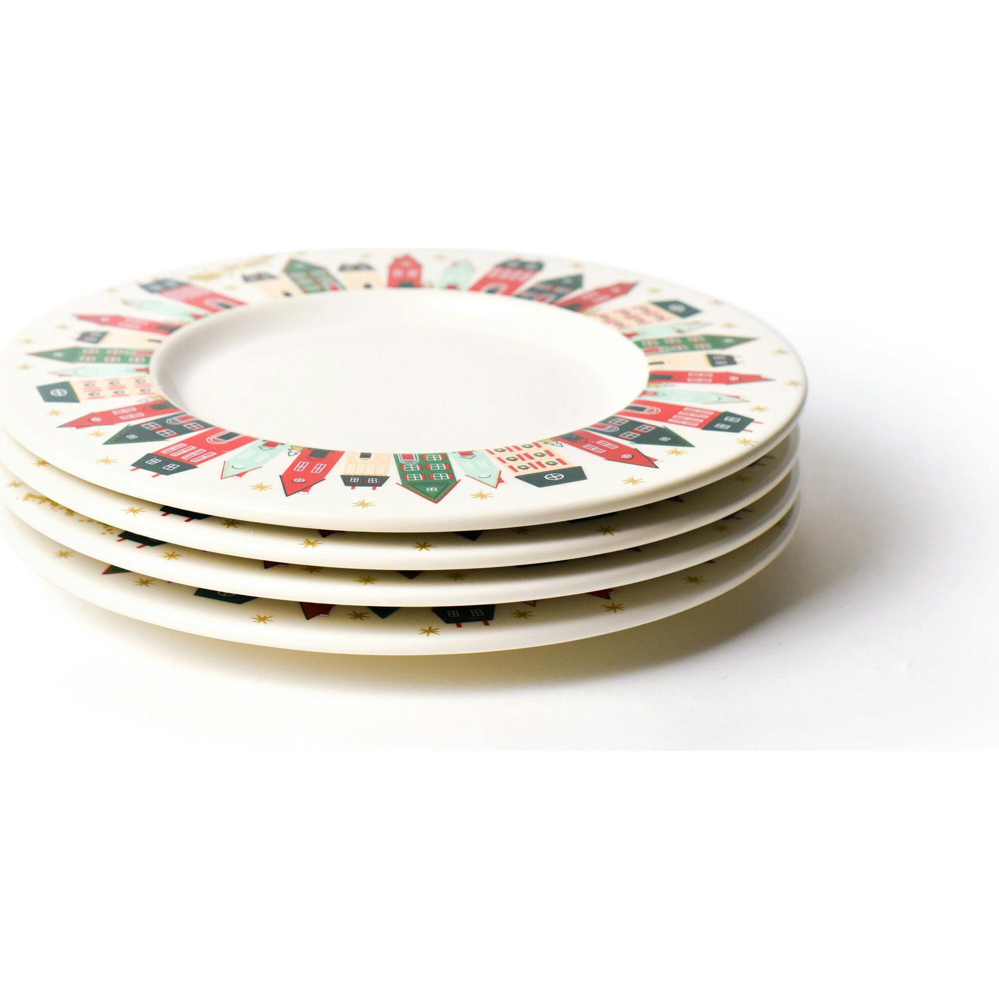 Flying Santa Rimmed Dinner Plate