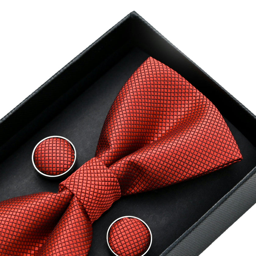 Orange Crosshatch Bowtie Set