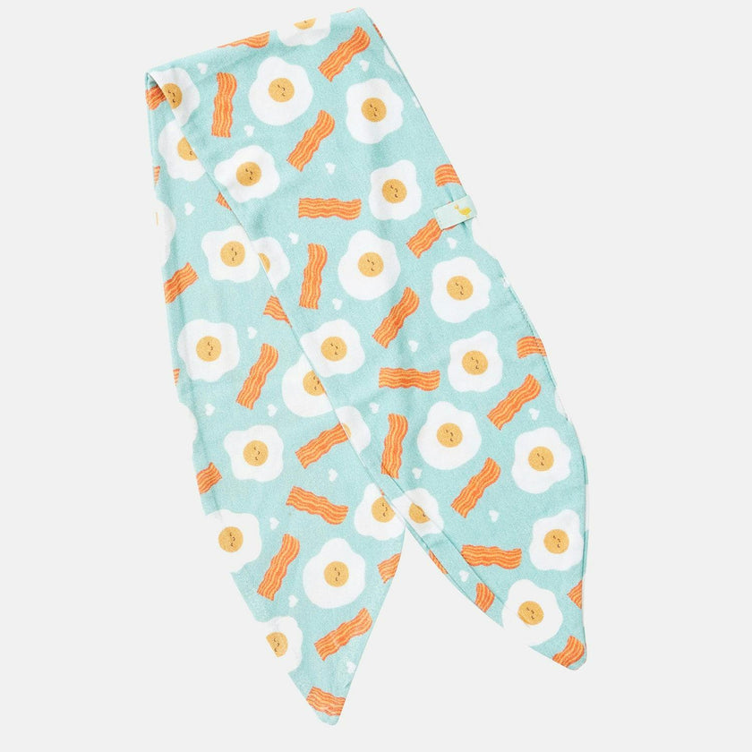 Bow Headband - Bacon & Eggs Blue