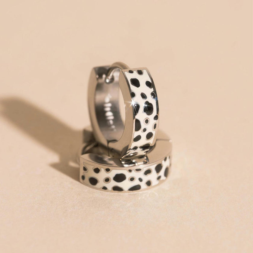 Leopard Chunky Huggie Hoop Earrings