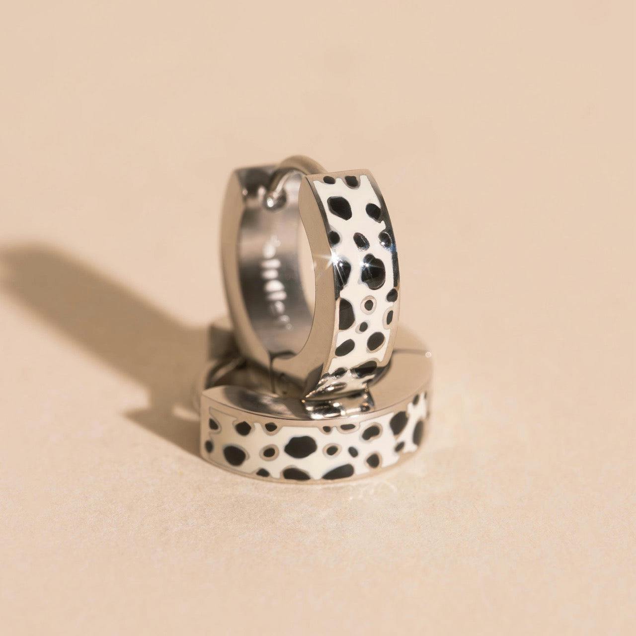 Leopard Chunky Huggie Hoop Earrings
