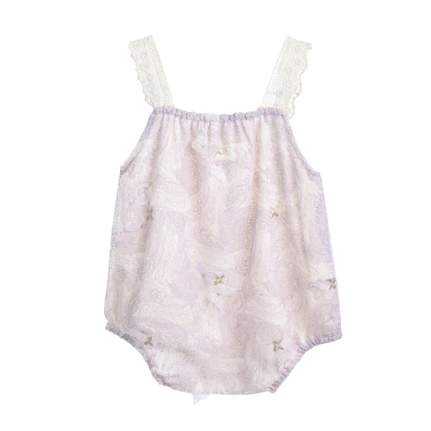 Purple Paisley Lace Romper