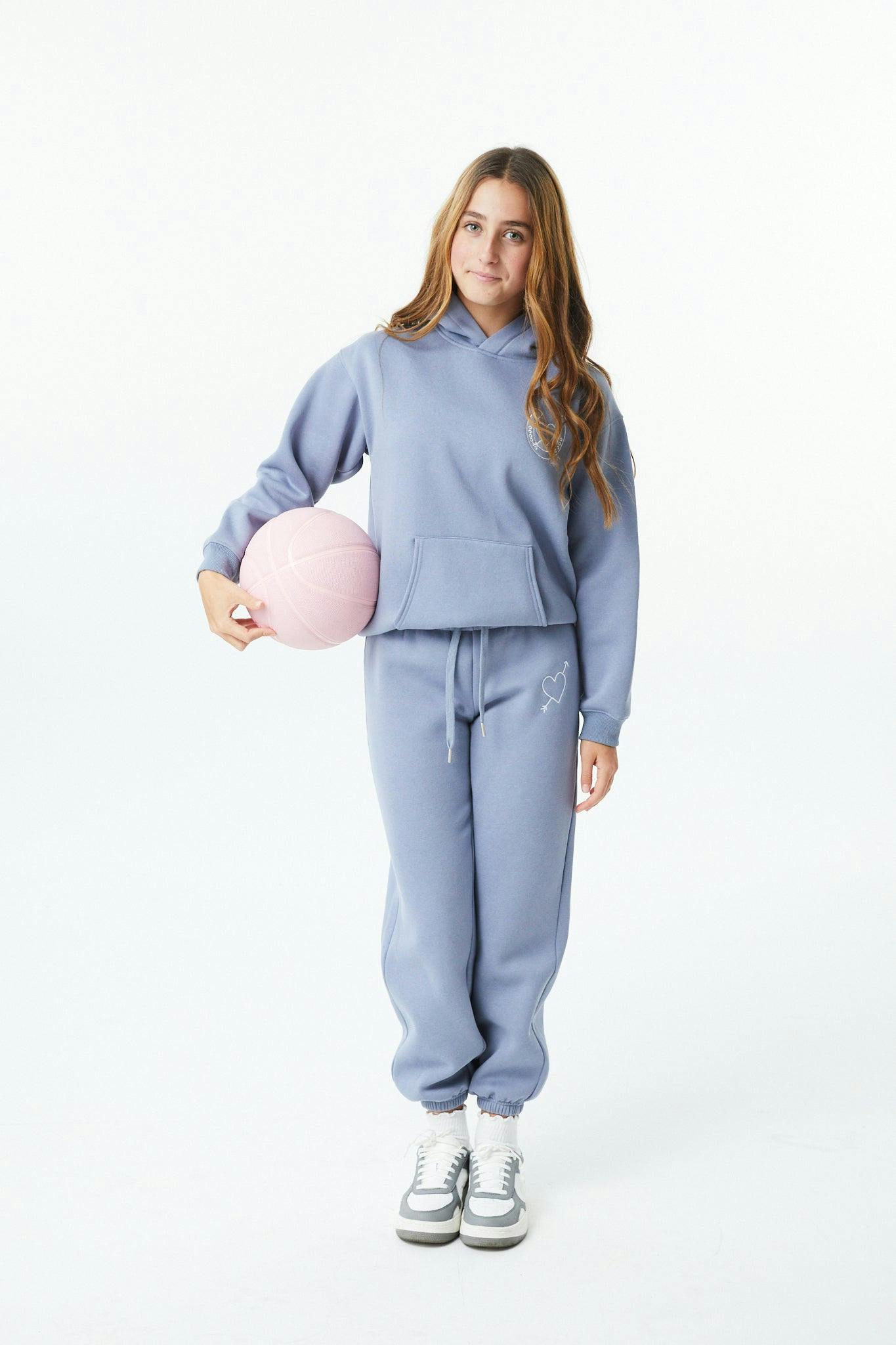 Lea Fall Blue Sky French Terry Oversized Hoodie - Lucky