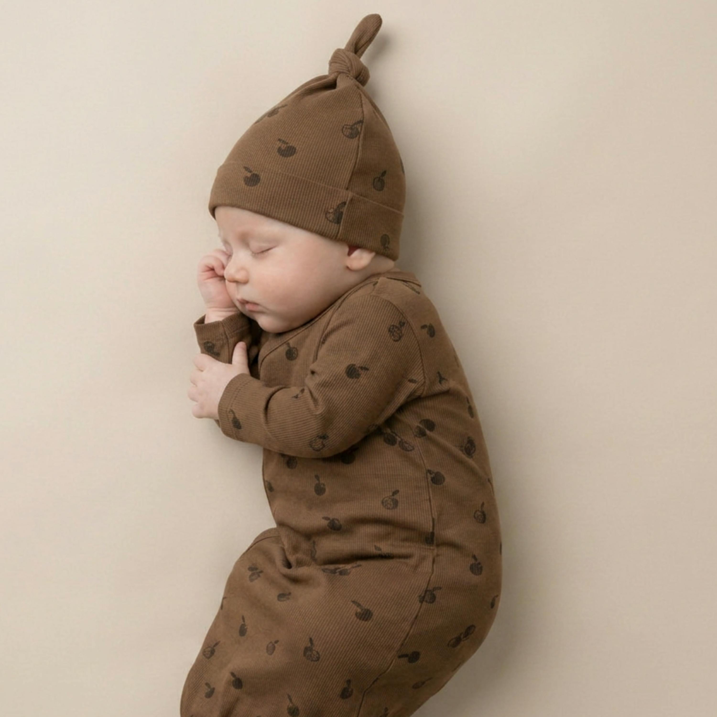 Organic Kimono Infant Sleep Gown - Apple