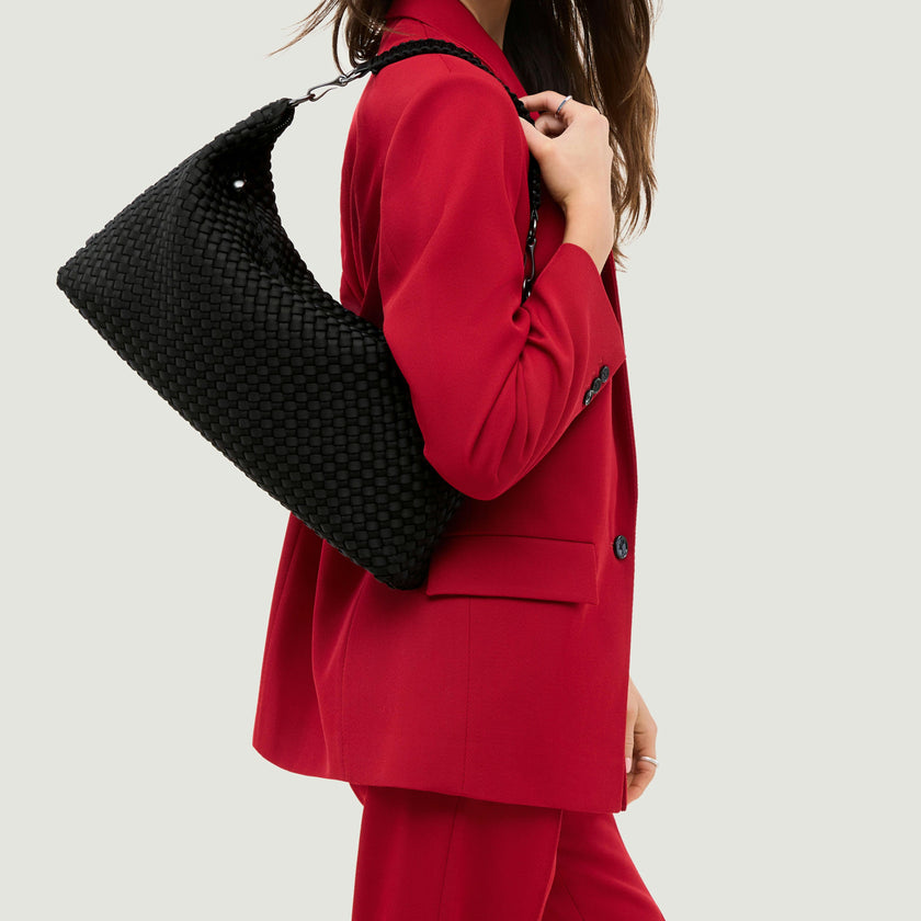 Porto Medium Half-Moon Bag | Onyx