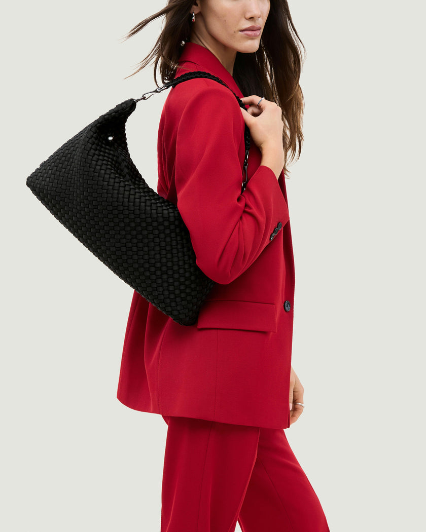 Porto Medium Half-Moon Bag | Onyx