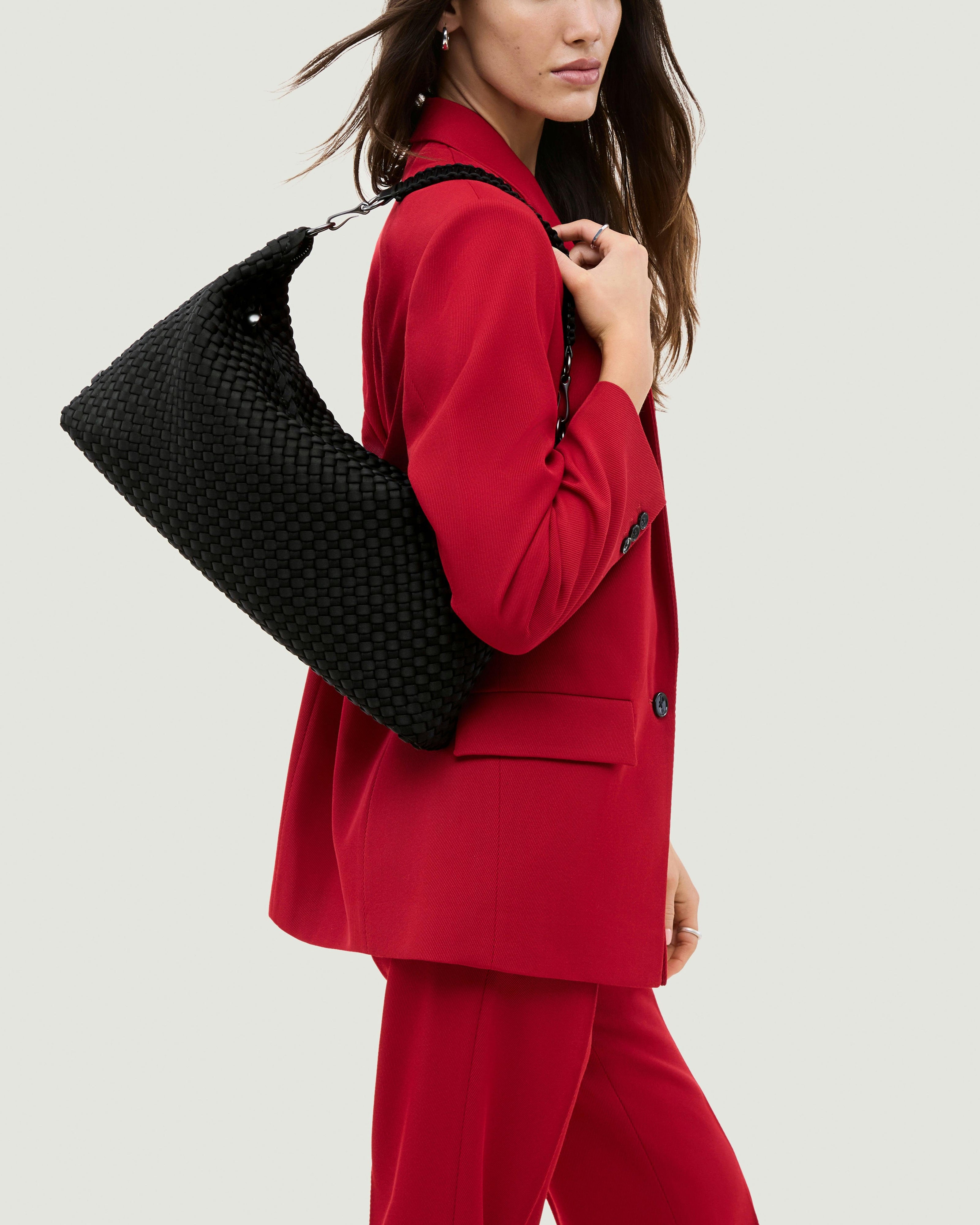 Porto Medium Half-Moon Bag | Onyx