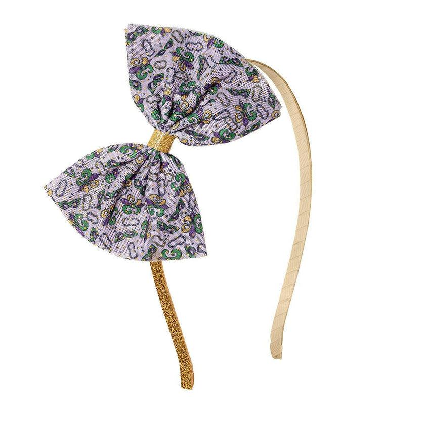 Mardi Gras Tulle Bow Headband