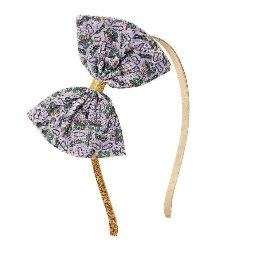 Mardi Gras Tulle Bow Headband