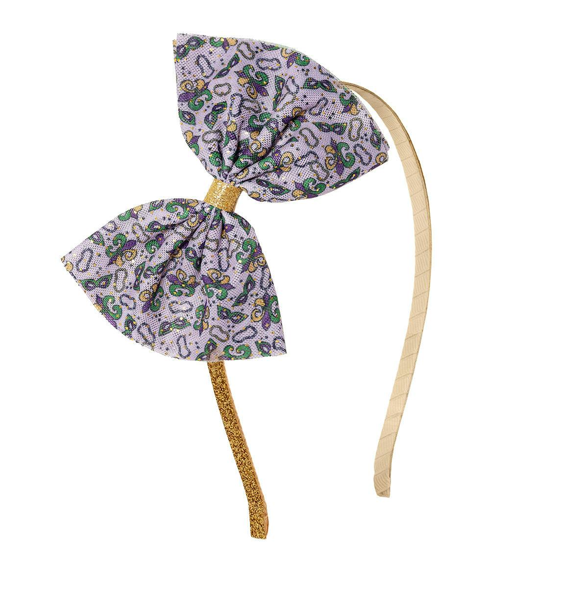 Mardi Gras Tulle Bow Headband
