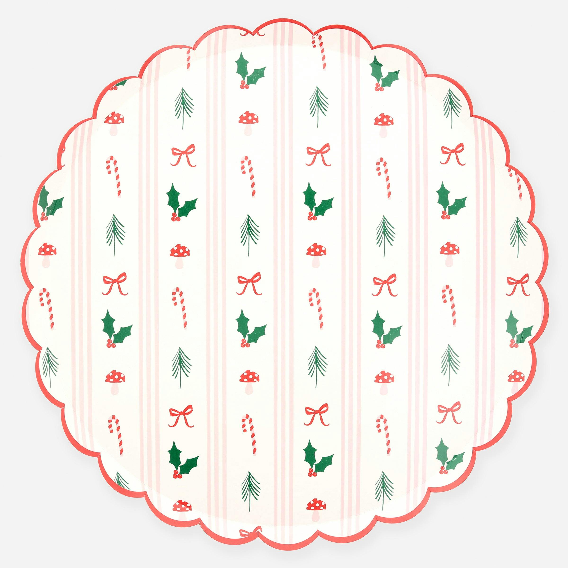 Festive Icon Stripes Dinner Plates