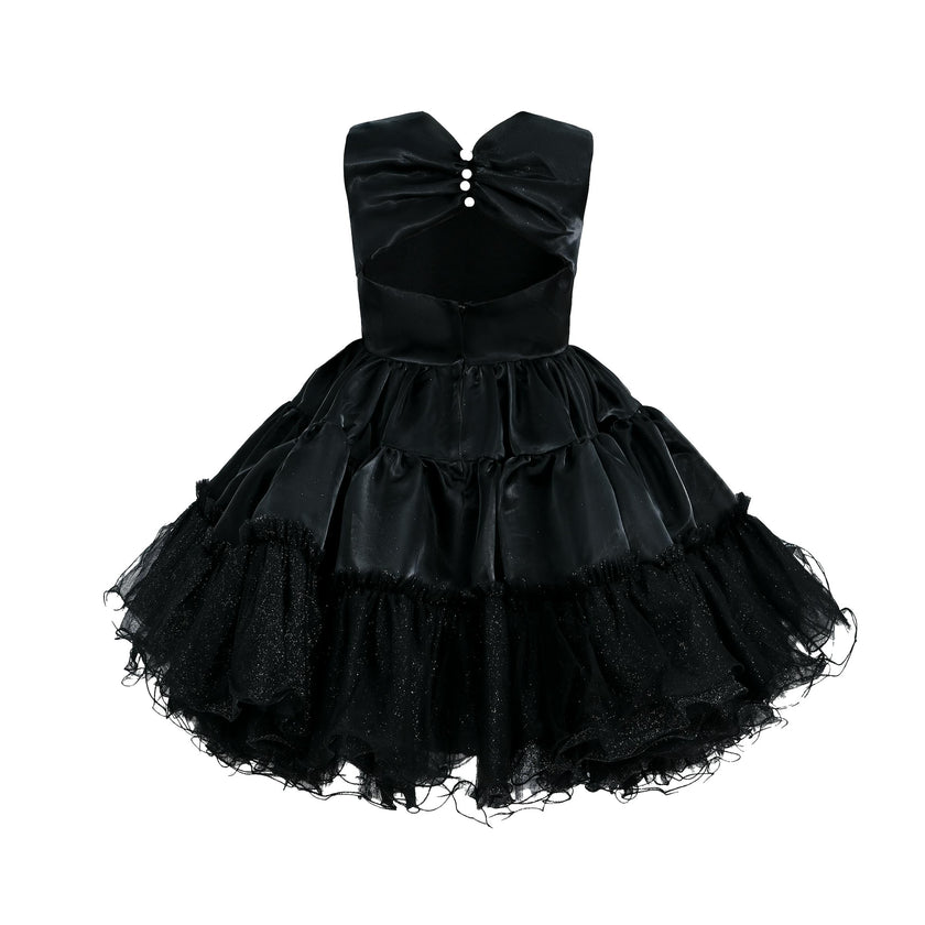 Black Sleeveless Bow Madrona Dress
