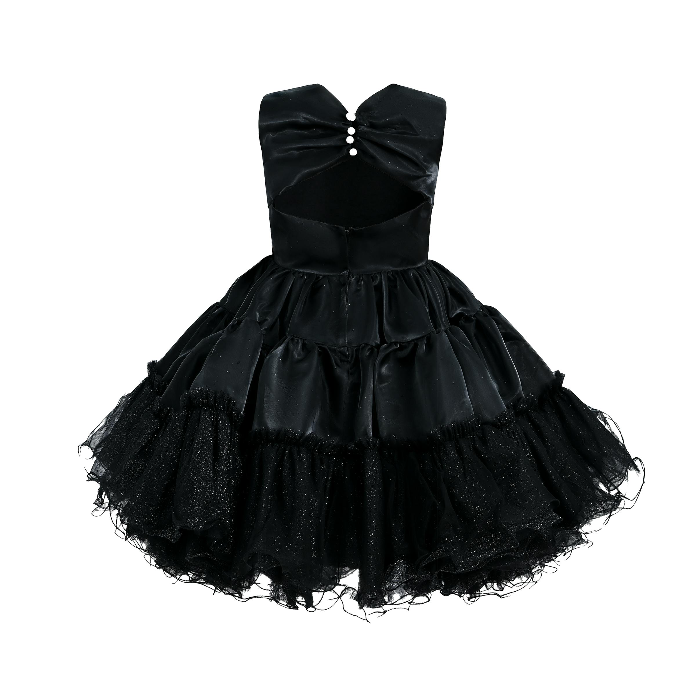 Black Sleeveless Bow Madrona Dress